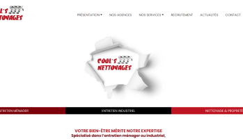 Page d'accueil site Cools.nettoyages.fr